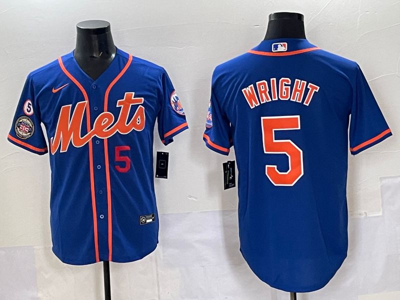 Men 2025 New York Mets #5 Wright Blue Game Nike MLB Jersey style 010->atlanta falcons->NFL Jersey